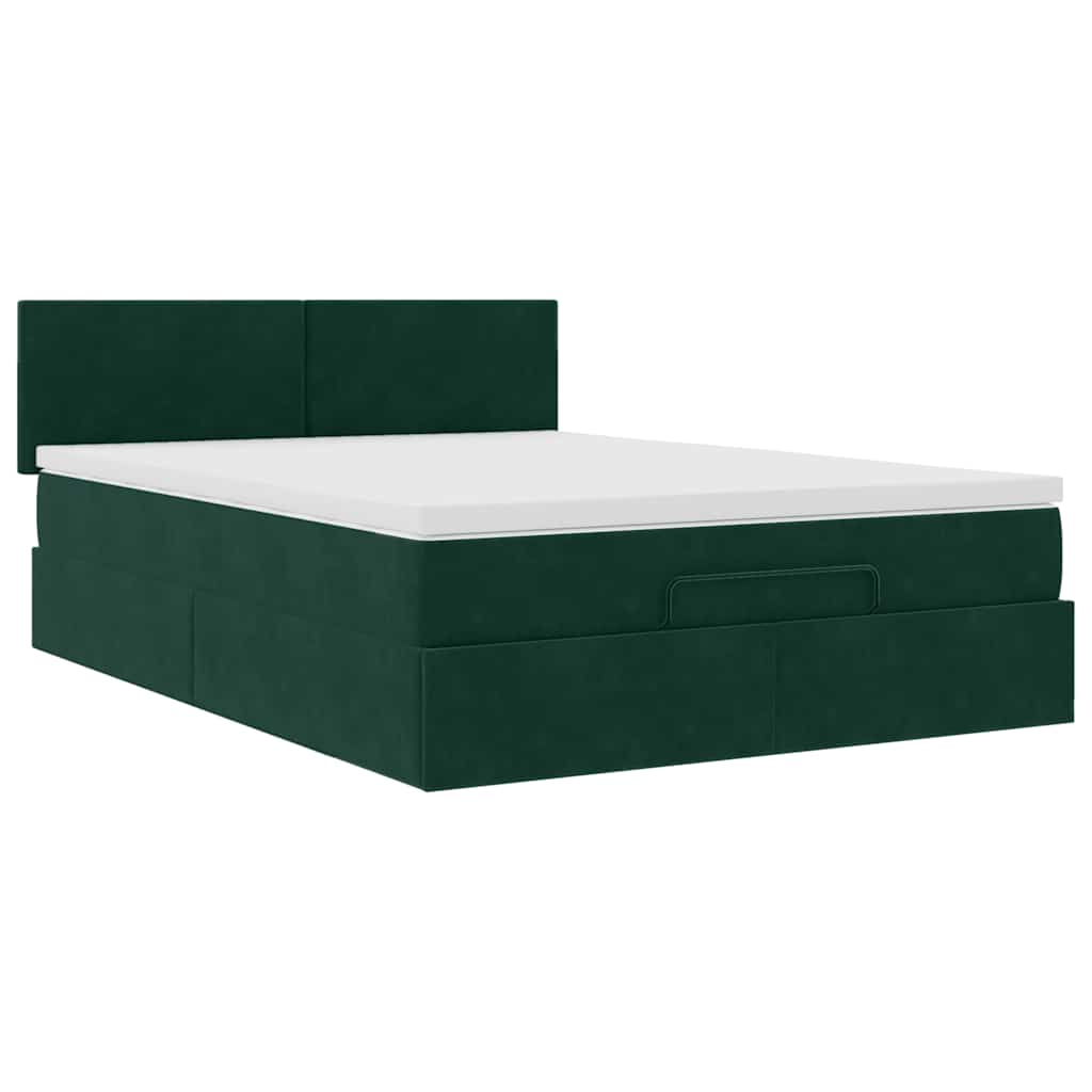 Struttura Letto Pouf con Materasso 140x200 cm in Velluto | homemem39