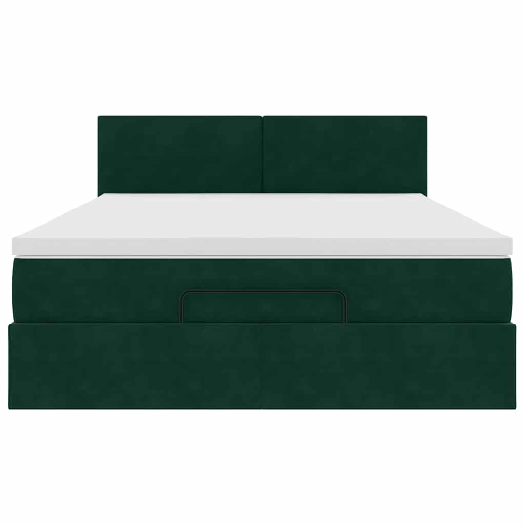 Struttura Letto Pouf con Materasso 140x200 cm in Velluto | homemem39
