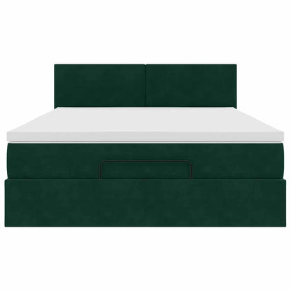 Struttura Letto Pouf con Materasso 140x200 cm in Velluto | homemem39
