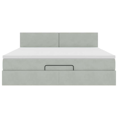 Struttura Letto Pouf con Materasso 160x200 cm in Velluto - homemem39