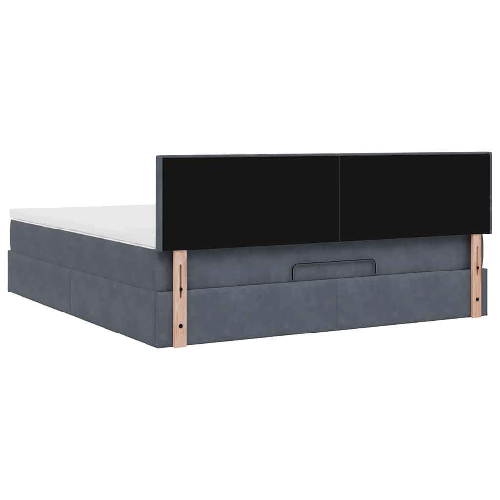 Struttura Letto Pouf con Materasso 160x200 cm in Velluto | homemem39