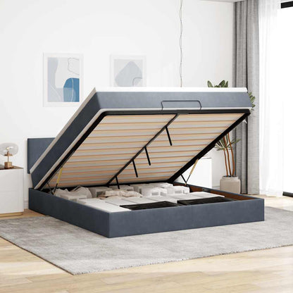 Struttura Letto Pouf con Materasso 160x200 cm in Velluto | homemem39