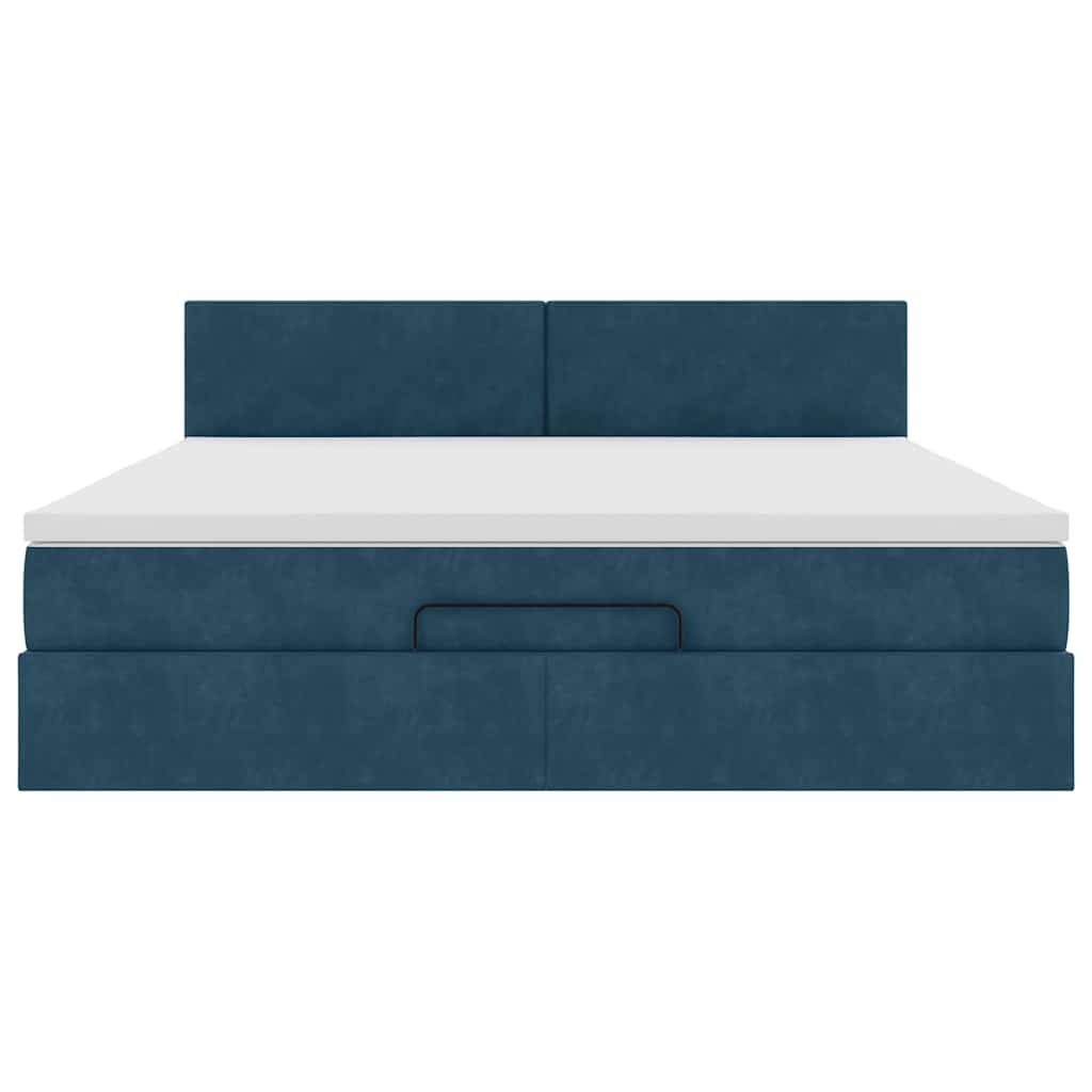 Struttura Letto Pouf con Materasso 160x200 cm in Velluto | homemem39