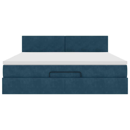 Struttura Letto Pouf con Materasso 160x200 cm in Velluto | homemem39