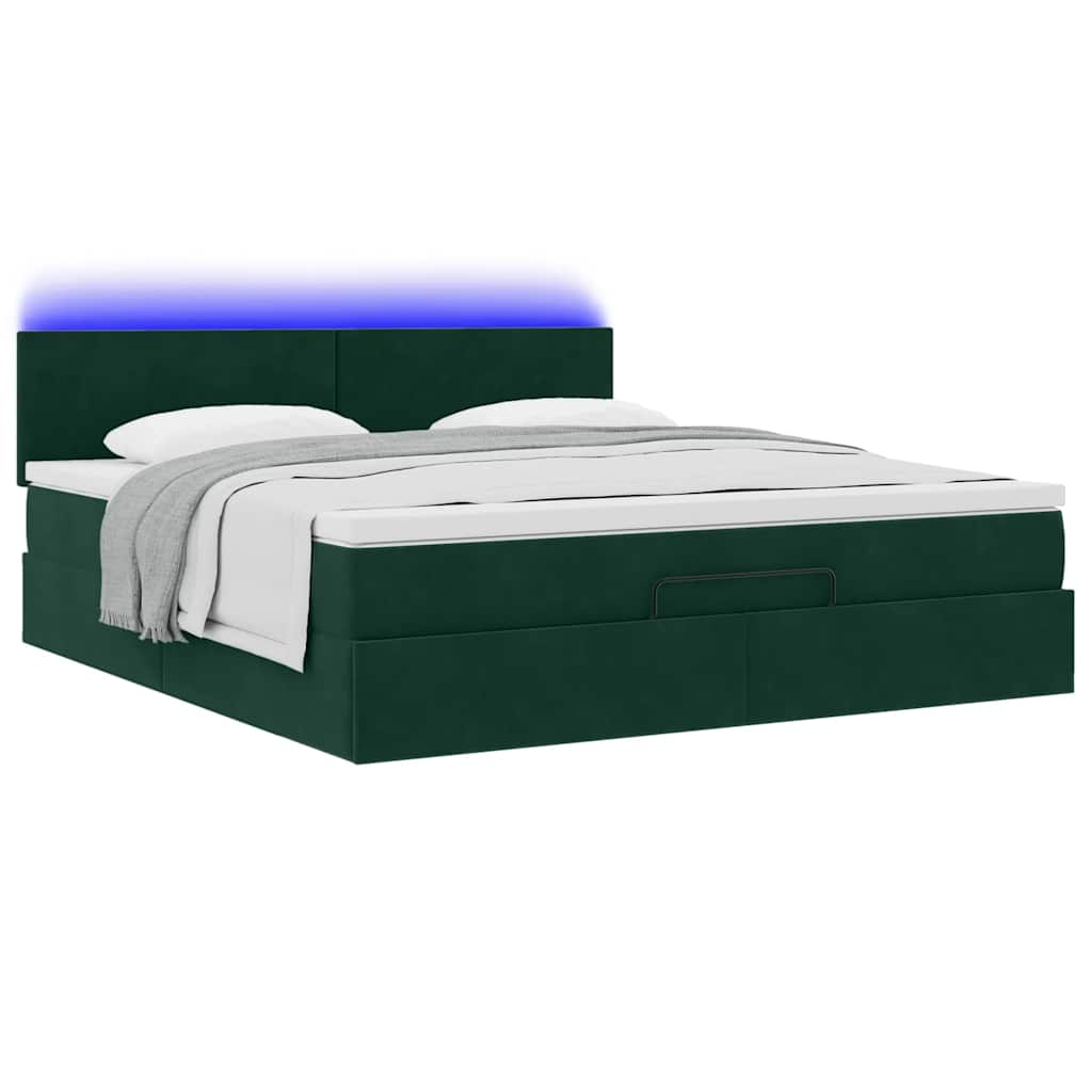 Struttura Letto Pouf con Materasso 180x200 cm in Velluto | homemem39