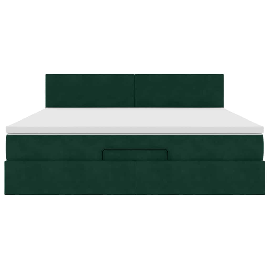 Struttura Letto Pouf con Materasso 180x200 cm in Velluto | homemem39