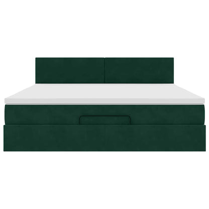Struttura Letto Pouf con Materasso 180x200 cm in Velluto | homemem39