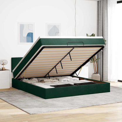 Struttura Letto Pouf con Materasso 180x200 cm in Velluto | homemem39