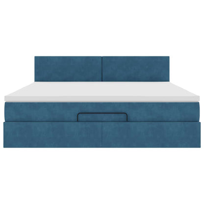 Struttura Letto Pouf con Materasso 180x200 cm in Velluto - homemem39