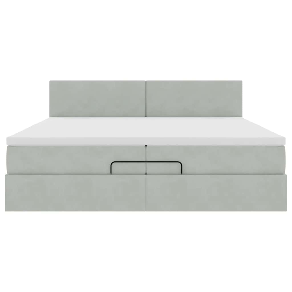Struttura Letto Pouf con Materassi 200x200 cm Velluto