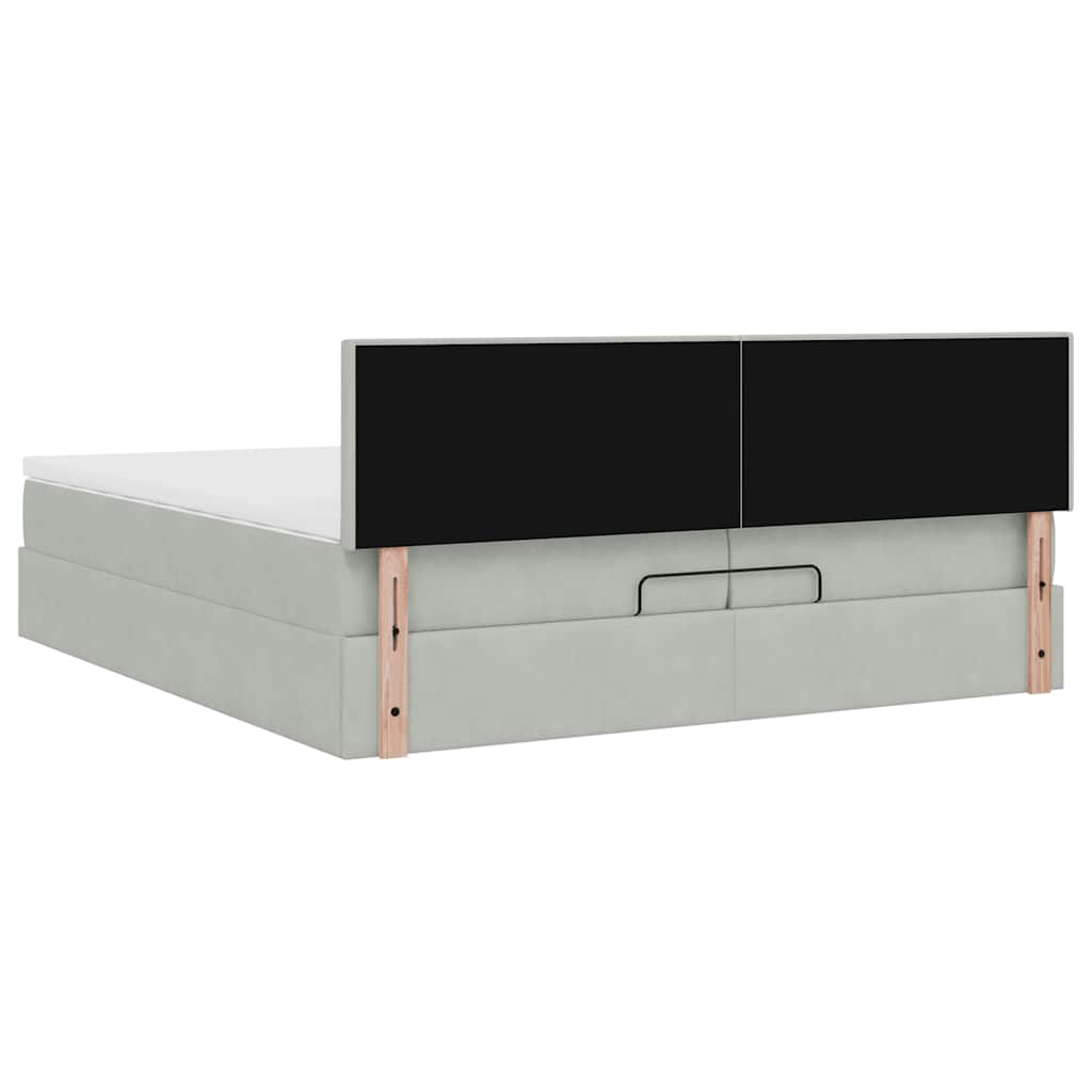 Struttura Letto Pouf con Materassi 200x200 cm Velluto | homemem39