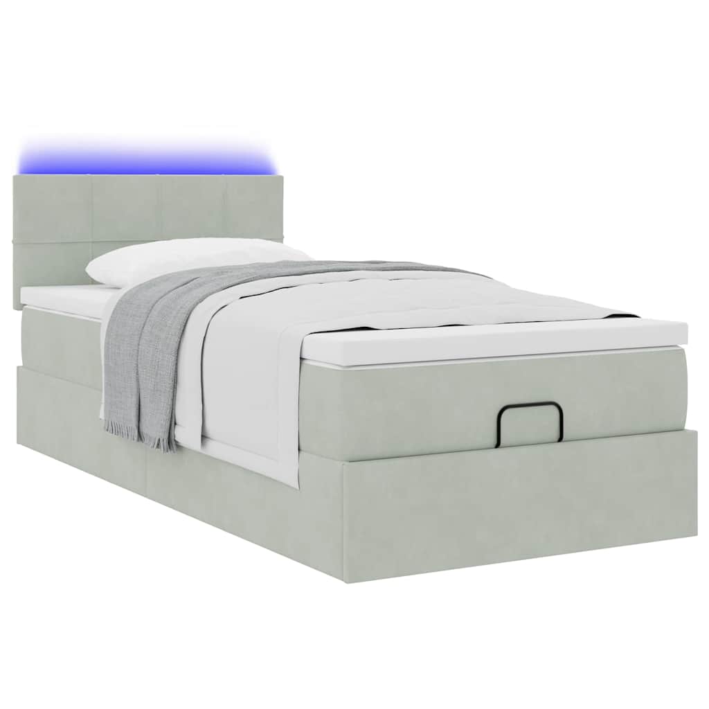 Struttura Letto Pouf con Materasso 80x200 cm in Velluto | homemem39