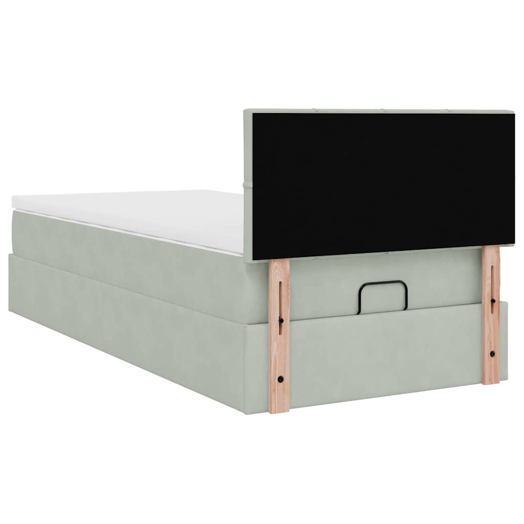 Struttura Letto Pouf con Materasso 80x200 cm in Velluto | homemem39