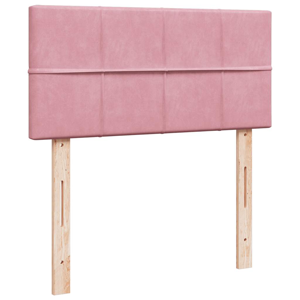 Pouf Letto con Materasso e LED Rosa 80x200cm in Velluto | homemem39