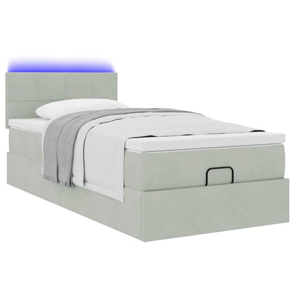 Struttura Letto Pouf con Materasso 90x190 cm in Velluto | homemem39