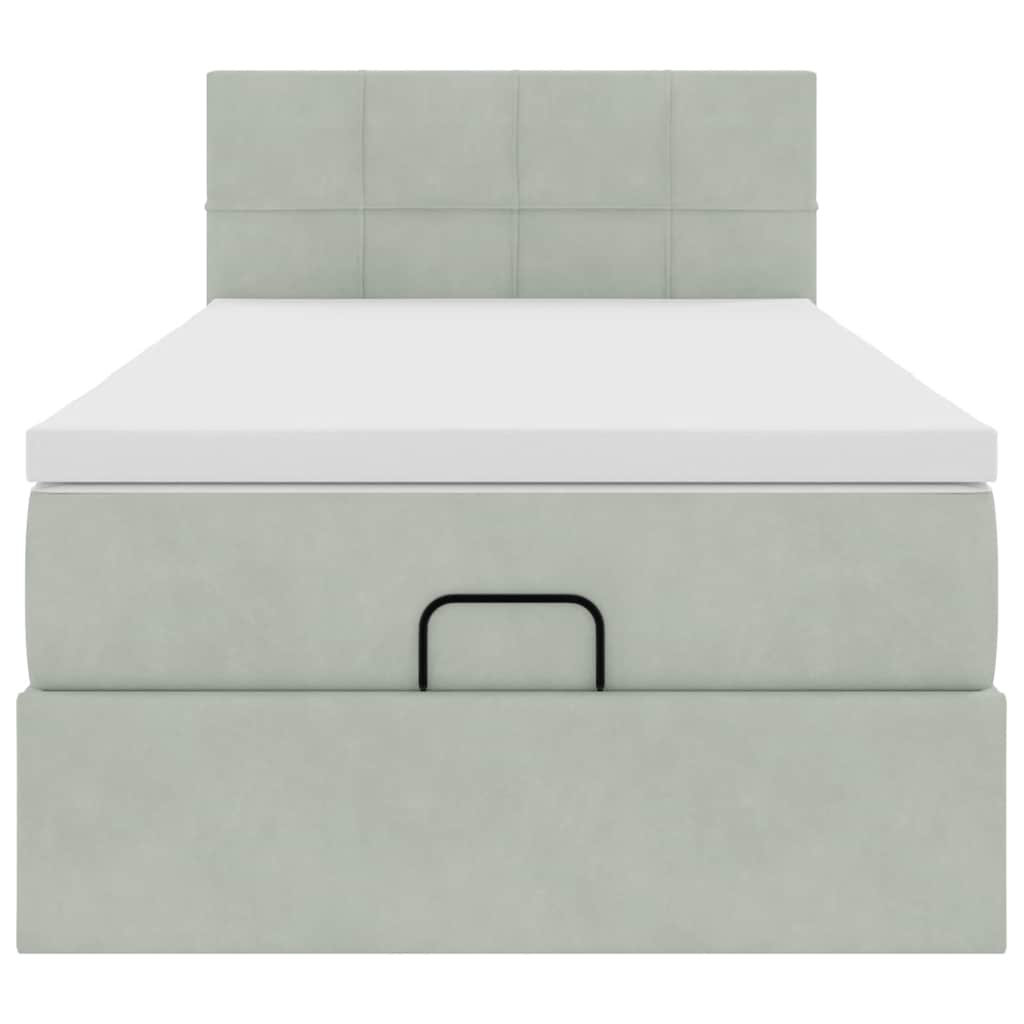Struttura Letto Pouf con Materasso 90x190 cm in Velluto | homemem39