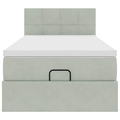 Struttura Letto Pouf con Materasso 90x190 cm in Velluto | homemem39