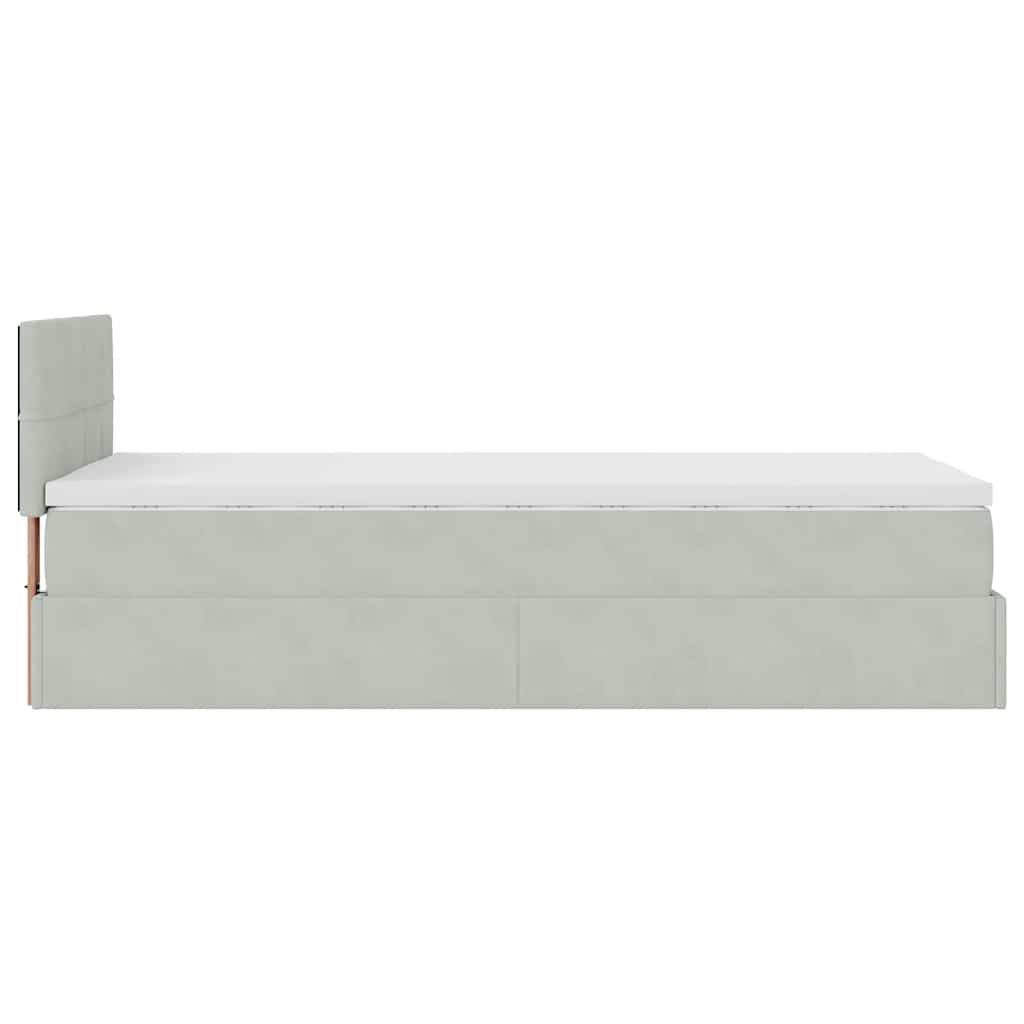 Struttura Letto Pouf con Materasso 90x190 cm in Velluto | homemem39