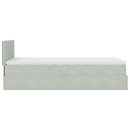 Struttura Letto Pouf con Materasso 90x190 cm in Velluto | homemem39