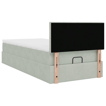 Struttura Letto Pouf con Materasso 90x190 cm in Velluto | homemem39