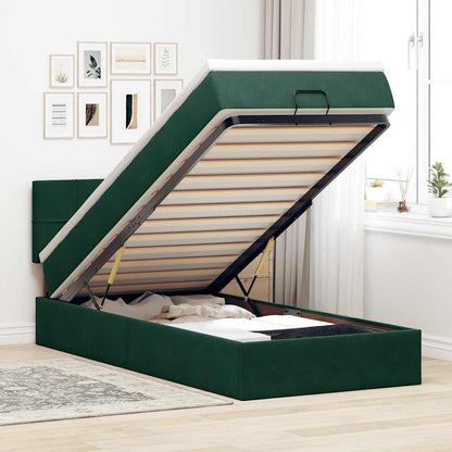 Struttura Letto Pouf con Materasso 90x190 cm in Velluto