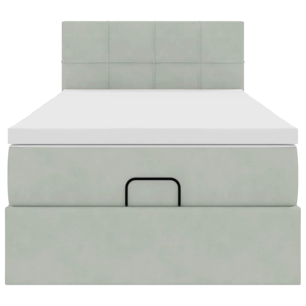 Struttura Letto Pouf con Materasso 100x200 cm Velluto