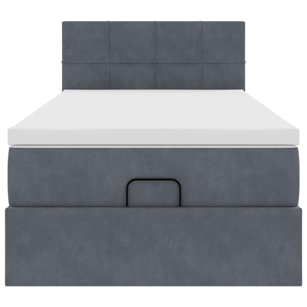 Struttura Letto Pouf con Materasso 100x200 cm Velluto