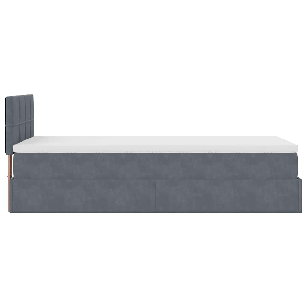 Struttura Letto Pouf con Materasso 100x200 cm Velluto