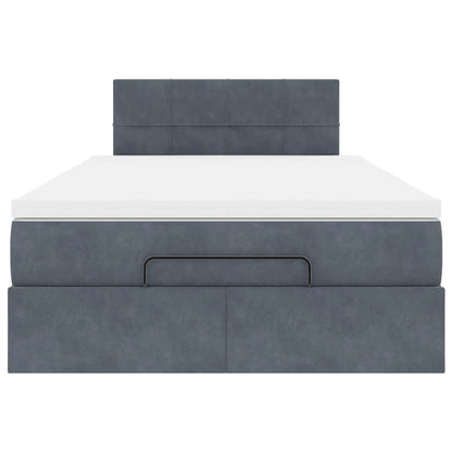 Pouf Letto con Materasso e LED Grigio Scuro 120x190cm Velluto | homemem39