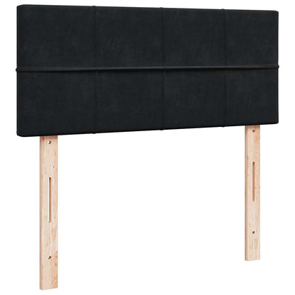Pouf Letto con Materasso e LED Nero 120x190cm in Velluto | homemem39