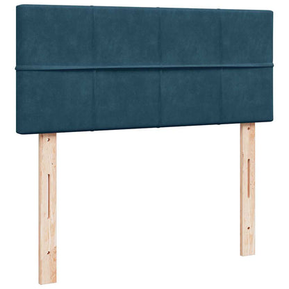 Pouf Letto con Materasso e LED Blu Scuro 120x190cm in Velluto | homemem39