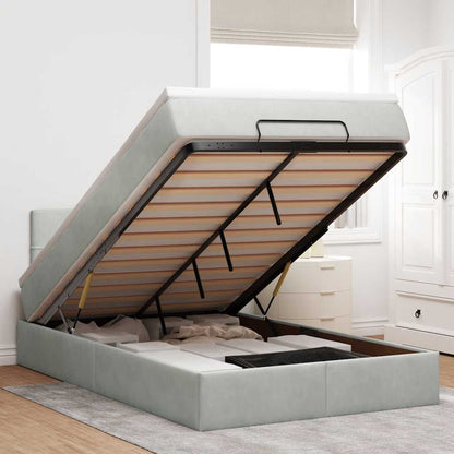 Struttura Letto Pouf con Materasso 120x200 cm Velluto - homemem39