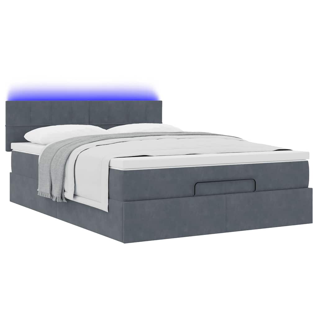 Struttura Letto Pouf con Materasso 140x190 cm Velluto | homemem39