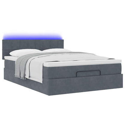 Struttura Letto Pouf con Materasso 140x190 cm Velluto | homemem39