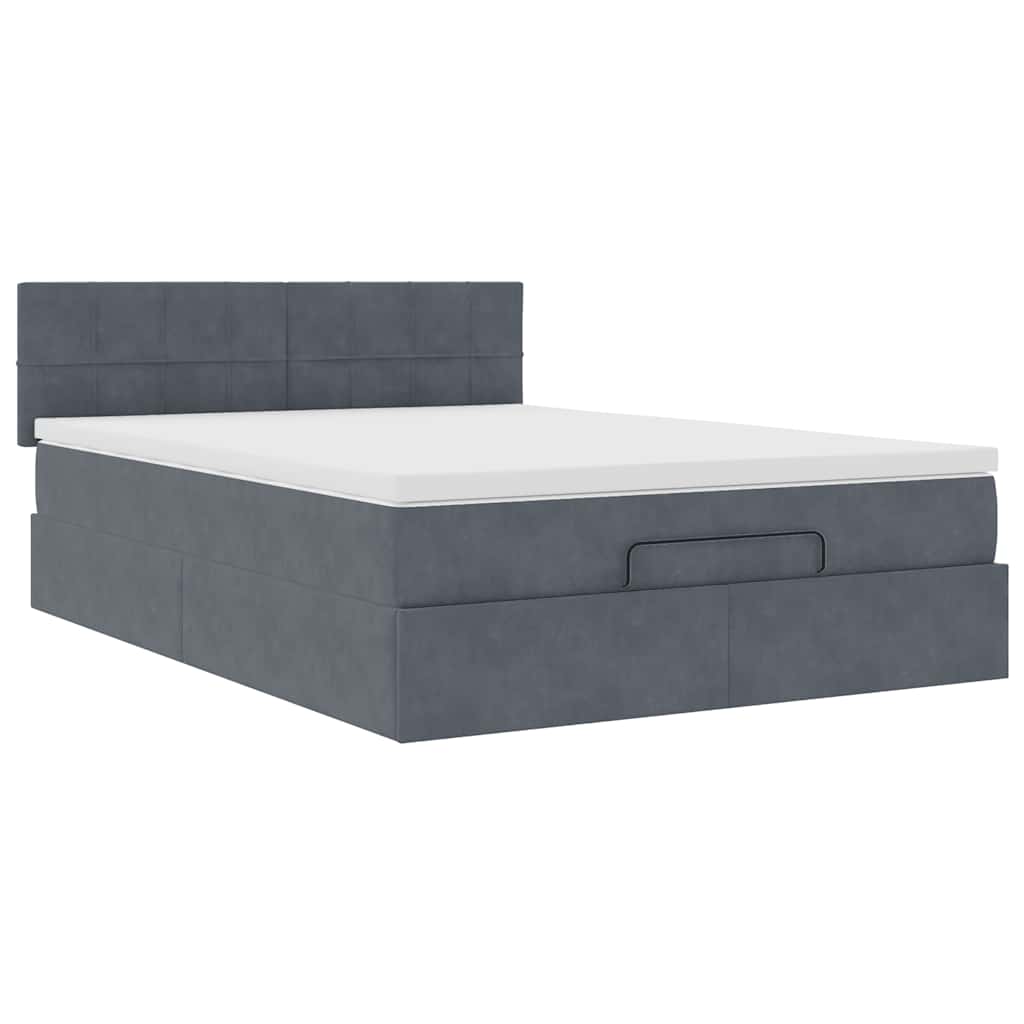 Struttura Letto Pouf con Materasso 140x190 cm Velluto | homemem39