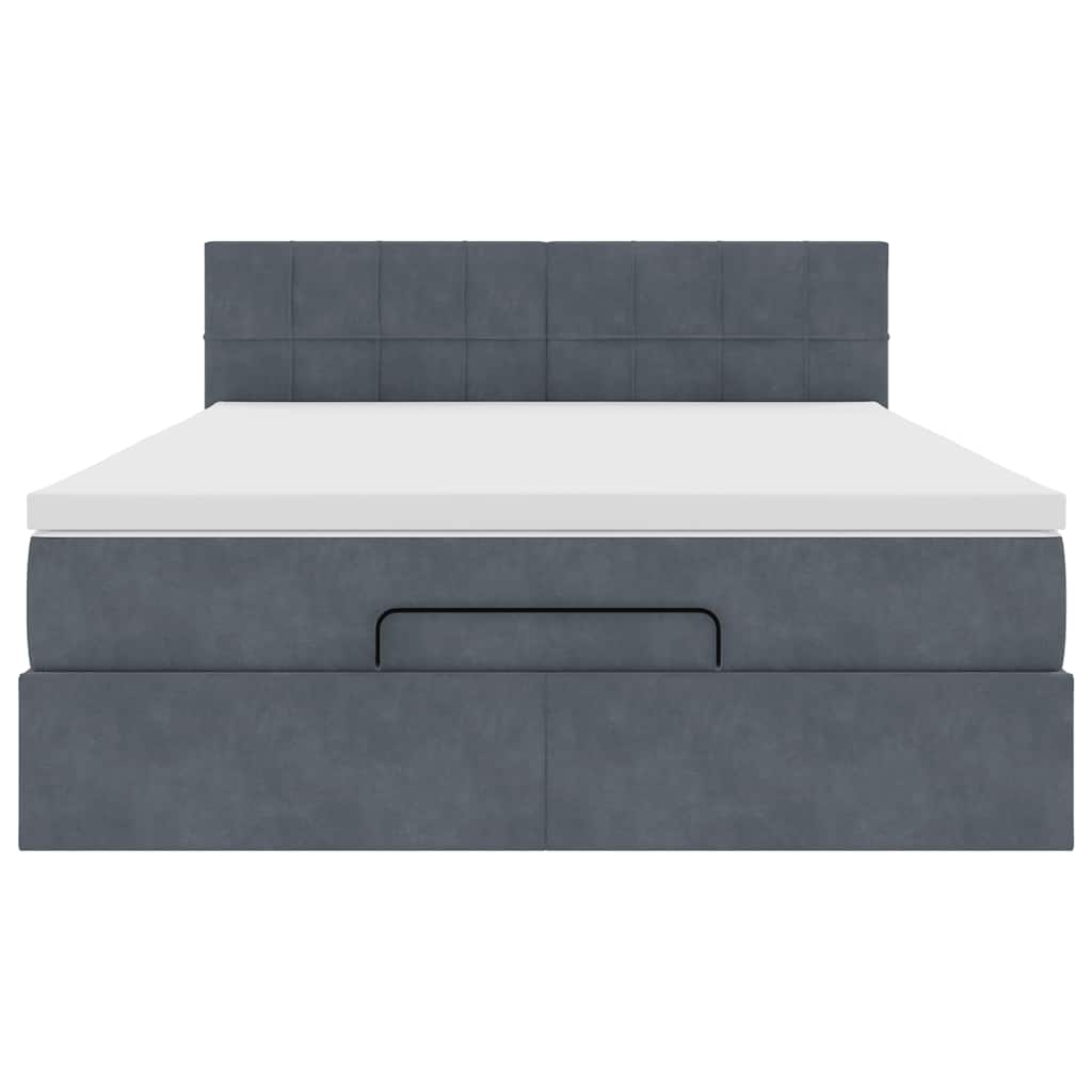 Struttura Letto Pouf con Materasso 140x190 cm Velluto | homemem39