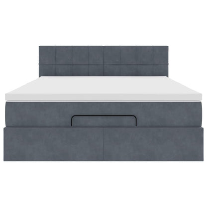 Struttura Letto Pouf con Materasso 140x190 cm Velluto | homemem39