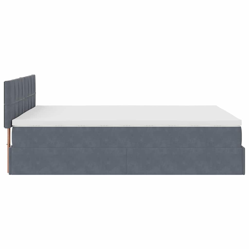 Struttura Letto Pouf con Materasso 140x190 cm Velluto | homemem39