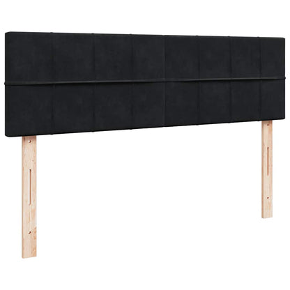 Struttura Letto Pouf con Materasso Nero 140x190 cm in Velluto | homemem39