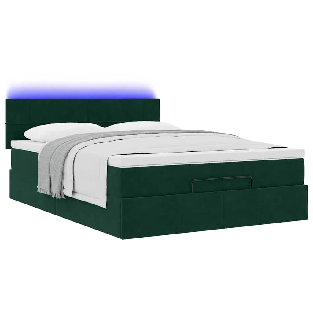 Struttura Letto Pouf con Materasso 140x190 cm in Velluto | homemem39