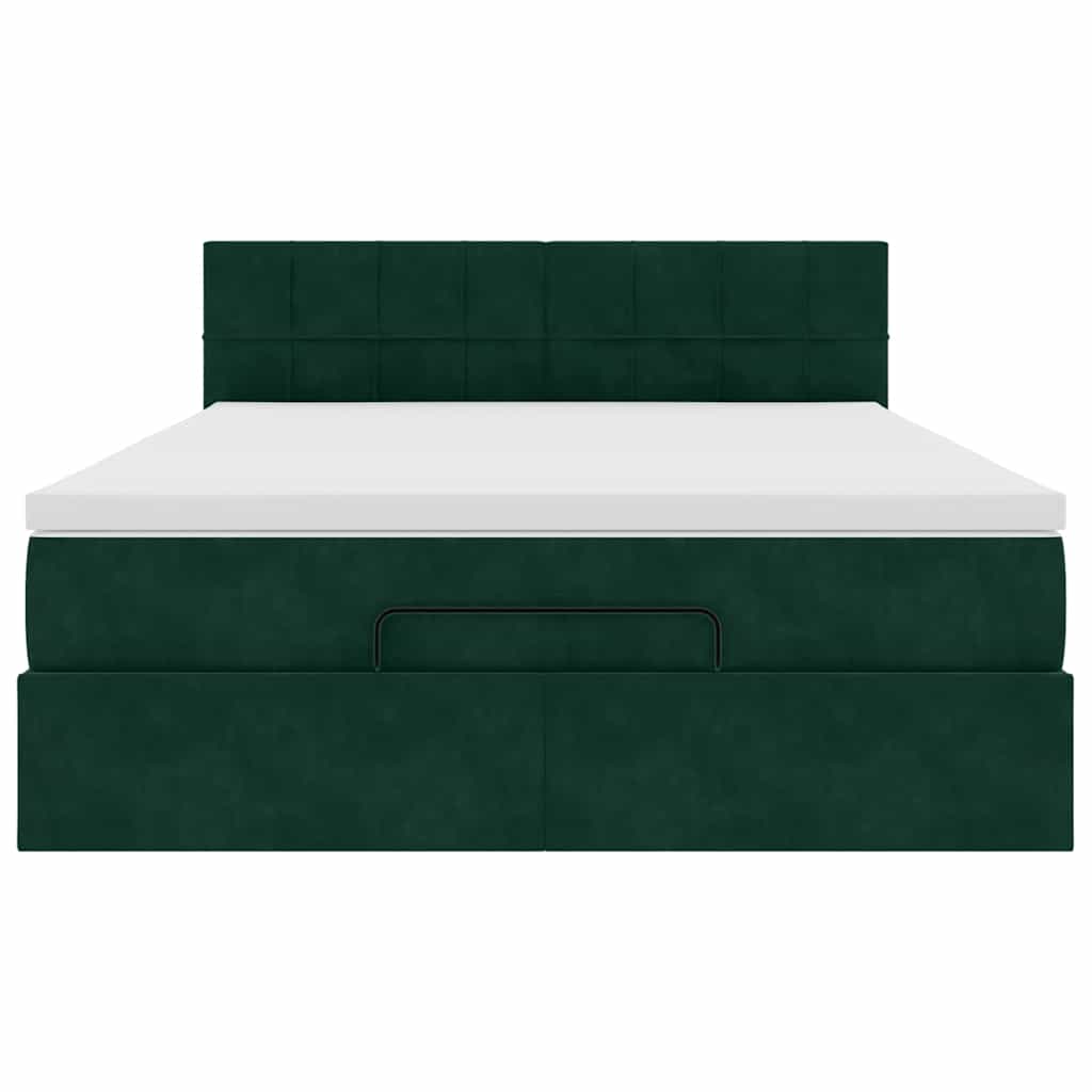 Struttura Letto Pouf con Materasso 140x190 cm in Velluto | homemem39