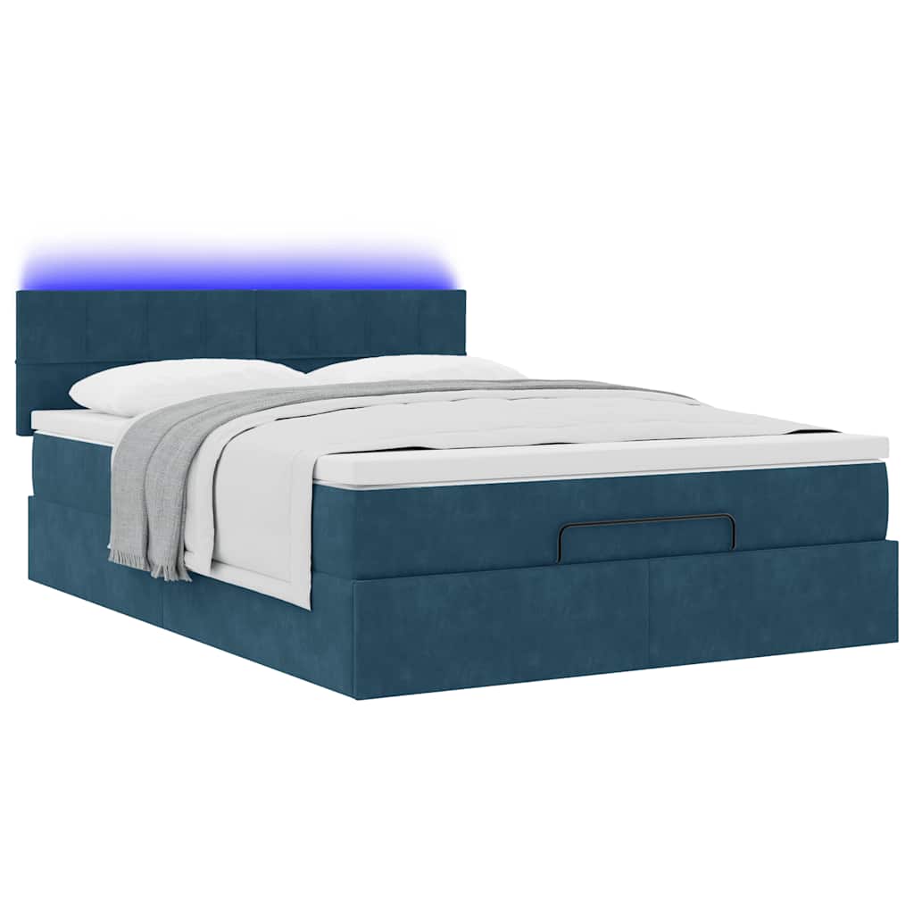 Struttura Letto Pouf con Materasso 140x190 cm in Velluto | homemem39