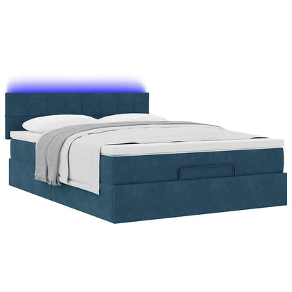 Struttura Letto Pouf con Materasso 140x190 cm in Velluto | homemem39