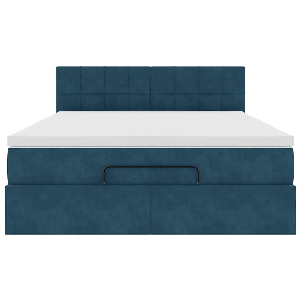 Struttura Letto Pouf con Materasso 140x190 cm in Velluto | homemem39