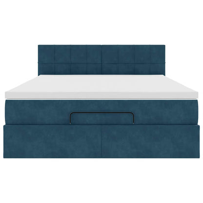 Struttura Letto Pouf con Materasso 140x190 cm in Velluto | homemem39