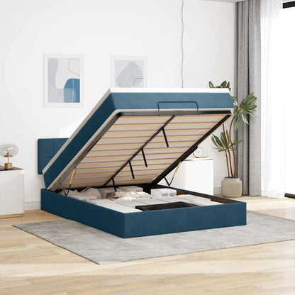 Struttura Letto Pouf con Materasso 140x190 cm in Velluto | homemem39