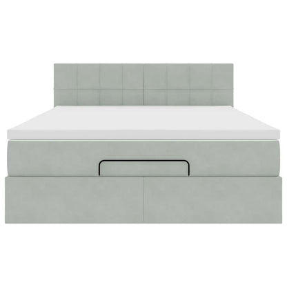 Struttura Letto Pouf con Materasso 140x200 cm in Velluto - homemem39