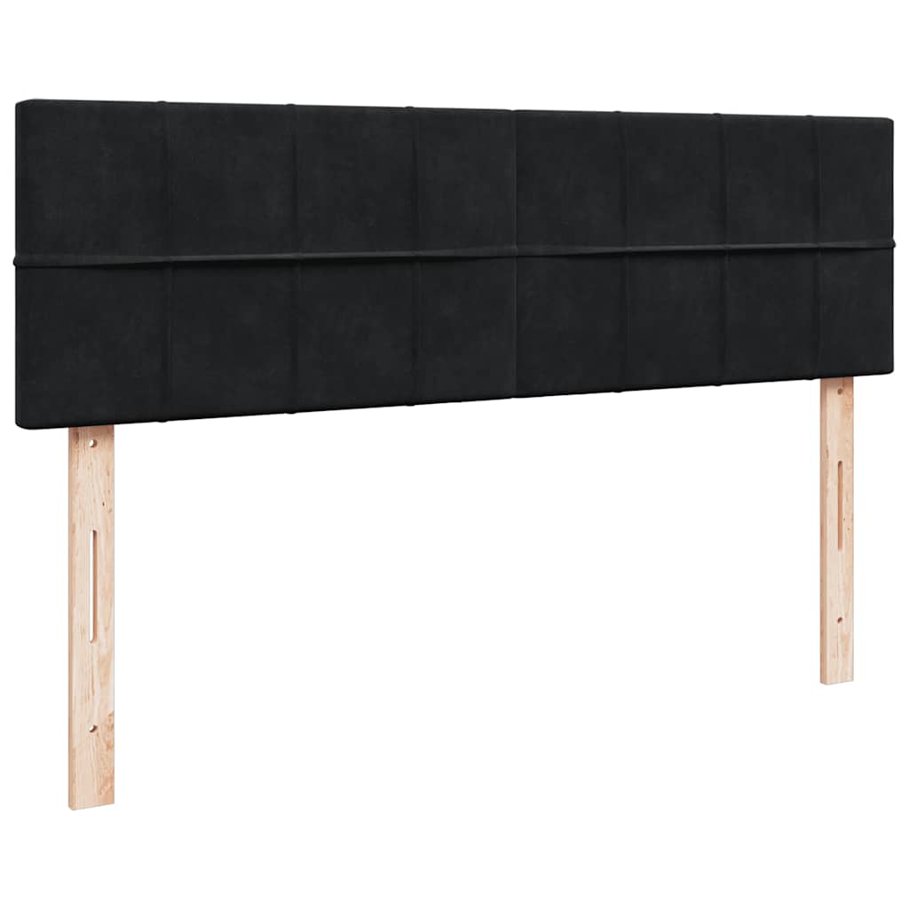 Struttura Letto Pouf con Materasso Nero 140x200 cm in Velluto | homemem39