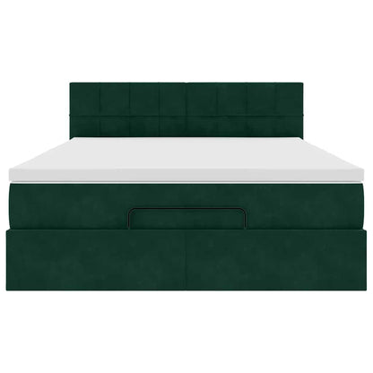 Struttura Letto Pouf con Materasso 140x200 cm in Velluto | homemem39
