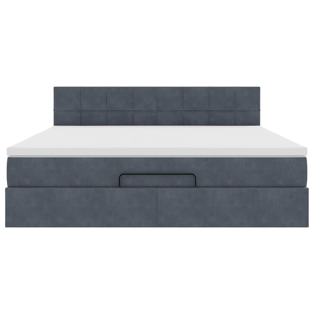 Struttura Letto Pouf con Materasso 160x200 cm in Velluto | homemem39